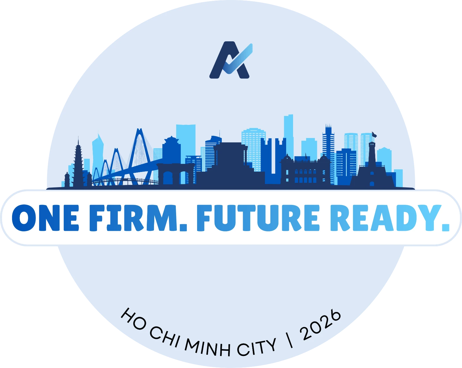 One Firm. Future Ready. Ho Chi Minh City 2026 shirt design with city skyline