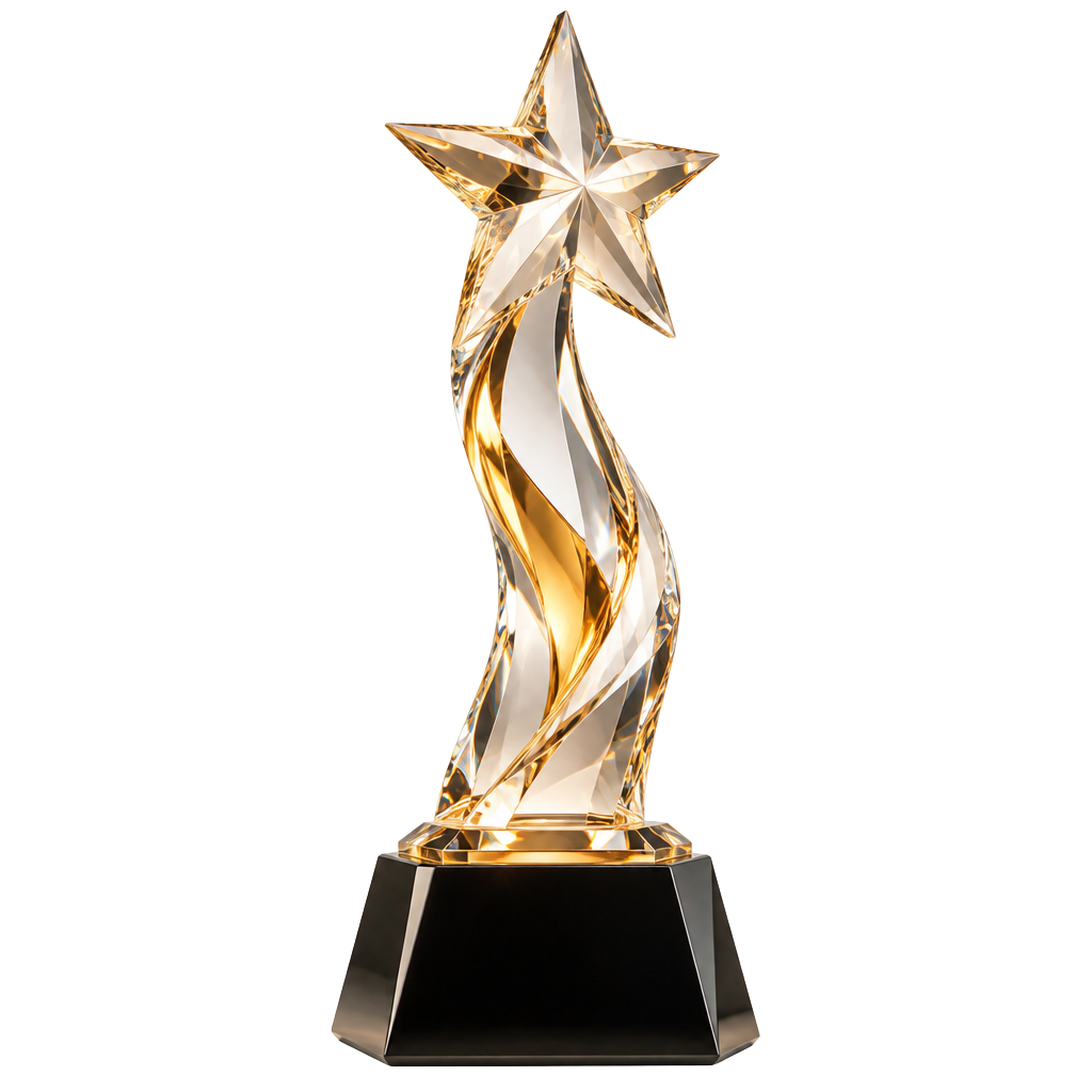 Crystal awards trophy